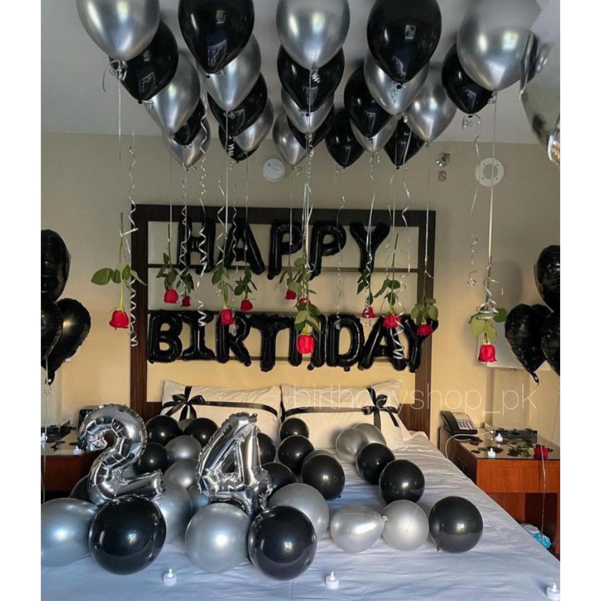 Black & silver birthday package - BirthdayShop